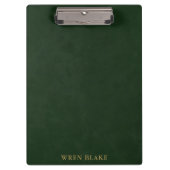 ダークエレガントグリーン&金ゴールドタイポグラフィ企業の クリップボード (正面)
