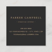 ダークエレガントグレイのミニマスタイリッシュリスト スクエア名刺 (裏面)