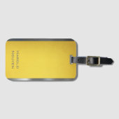 ダークエレガントグレーと金ゴールドブラシ仕上げ金属ステンレス ラゲッジタグ (正面横)