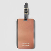 ダークエレガントグレーと銅ブラシ仕上げ金属ステンレス ラゲッジタグ (正面縦)