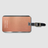 ダークエレガントグレーと銅ブラシ仕上げ金属ステンレス ラゲッジタグ (正面横)