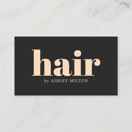 ダークエレガントグレーパステル美容師はっきりした 名刺 (正面)