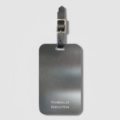 ダークエレガントグレーブラシ仕上げ金属ステンレスアルミニウム ラゲッジタグ (正面縦)