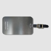 ダークエレガントグレーブラシ仕上げ金属ステンレスアルミニウム ラゲッジタグ (正面横)