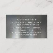 ダークエレガントグレーブラシ仕上げ金属ステンレスアルミニウム 名刺 (裏面)