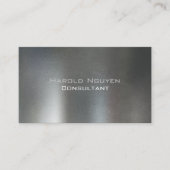 ダークエレガントグレーブラシ仕上げ金属ステンレスアルミニウム 名刺 (正面)