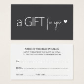 ダークエレガントグレーホワイトハートサロン (正面&裏面)