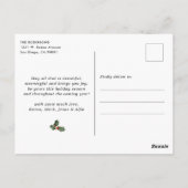 ダークエレガントグレーメリークリスマス3フォトホリデー ポストカード (裏面)