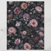 ダークエレガントゴシックフローラスクラップブック紙 (正面)