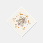 ダークエレガントゴールデンブラスカラーユダヤ星 スタンダードカクテルナプキン (角)