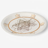 ダークエレガントゴールデンブラスカラーユダヤ星 ペーパープレート (アングル)