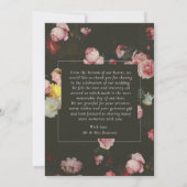 ダークエレガントシックフローラヴィンテージバラ サンキューカード (裏面)