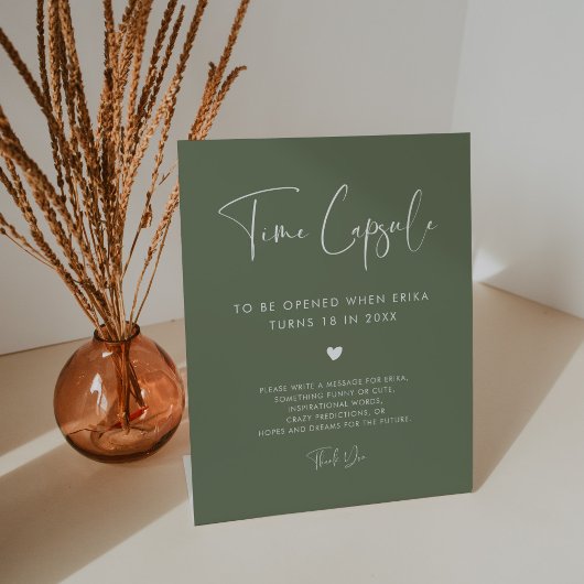 ダークエレガントセージ時間カプセル1st誕生日サイン 台座サイン