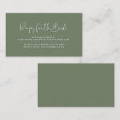 ダークエレガントセージ緑のレシピリクエストカード エンクロージャーカード (正面/裏面)
