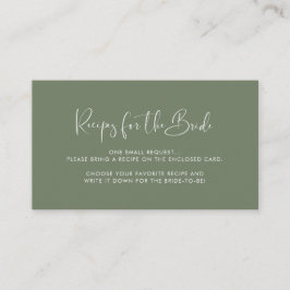 ダークエレガントセージ緑のレシピリクエストカード エンクロージャーカード