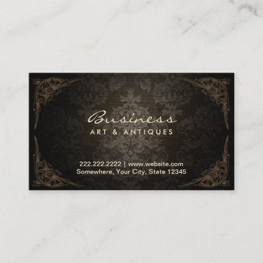 ダークエレガントダマスクアート&アンティークディーラー 名刺 (正面)