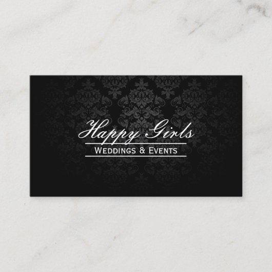 ダークエレガントダマスクウェディングプランナー名刺 名刺 (正面)