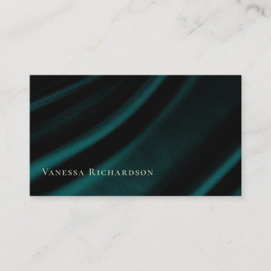 ダークエレガントティール(緑がかった色)サテンプロフェッショナルソーシャルメディア 名刺 (正面)