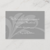 ダークエレガントティール（緑がかった色）ダマスクRSVP結婚のカード エンクロージャーカード (裏面)