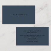 ダークエレガントティール(緑がかった色)ブルーブラックミニマルクラシックリスト 名刺 (正面/裏面)