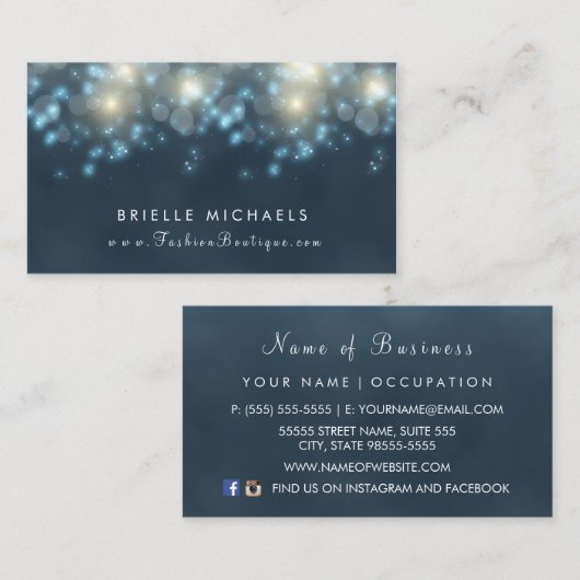 ダークエレガントティール（緑がかった色）《写真》ぼけ味ファッションブティック 名刺 (正面/裏面)