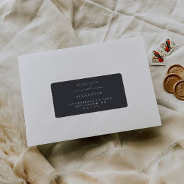 ダークエレガントネイビーグレイ差出人住所 ラベル