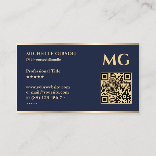 ダークエレガントネイビーブルーマーケティングプロフェッショナル 名刺 (裏面)