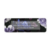 ダークエレガントバイオレットフローラ差出人住所 ラベル (正面)