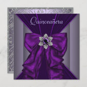 ダークエレガントパープルキンセアニェラパーティー 招待状 (正面/裏面)