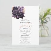 ダークエレガントパープルバラ婚約 招待状 (スタンド正面)