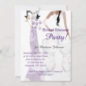 ダークエレガントパープルブライダルシャワー 招待状 (正面)