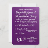 ダークエレガントパープル夕べ招待状 招待状 (正面)