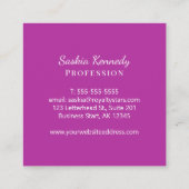 ダークエレガントピンクスクリプトプロフェッショナルモノグラム スクエア名刺 (裏面)