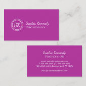 ダークエレガントピンクスクリプトプロフェッショナルモノグラム 名刺 (正面/裏面)
