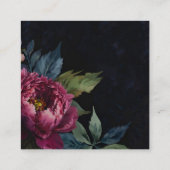 ダークエレガントピンクフローラ結婚のQRコードRSVP エンクロージャーカード (裏面)