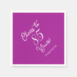 ダークエレガントピンク応援85年85誕生日 スタンダードカクテルナプキン