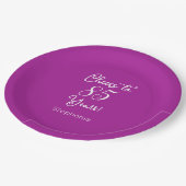 ダークエレガントピンク応援85年85誕生日 ペーパープレート (アングル)