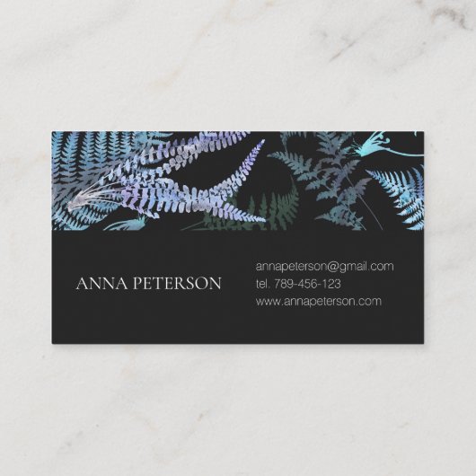 ダークエレガントファーン葉植物学校 名刺 (裏面)