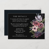 ダークエレガントフローラカスケードブラックブルガンディエンクロス エンクロージャーカード (正面/裏面)