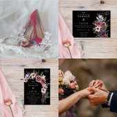 ダークエレガントフローラカスケードブラックブルゴーニュ スクエアシール