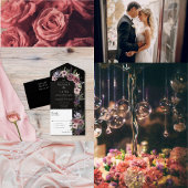 ダークエレガントフローラカスケードブラックブルゴーニュ スクエアシール