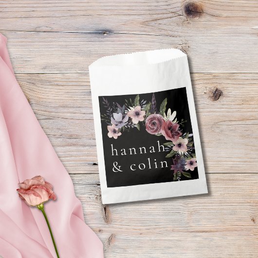 ダークエレガントフローラカスケードブラックブルゴーニュ フェイバーバッグ