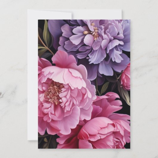 ダークエレガントフローラカードシャワー70誕生日 招待状 (裏面)