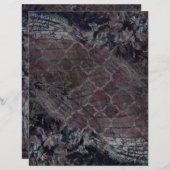 ダークエレガントフローラグランジスクラップブック紙 (正面/裏面)