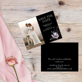 ダークエレガントフローラブラックブルゴーニュ日付を保存 セーブザデート