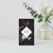 ダークエレガントフローラブーケモダン名刺 名刺 (スタンド正面)