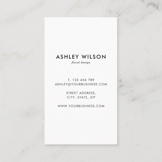 ダークエレガントフローラブーケモダン名刺 名刺 (裏面)