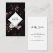 ダークエレガントフローラブーケモダン名刺 名刺 (正面/裏面)