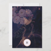 ダークエレガントフローラボホファンタジーバラ金ゴールド 招待状 (裏面)