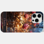 ダークエレガントフローラレッドピンクローズ名前をカスタムする Case-Mate iPhoneケース (裏面 (横))